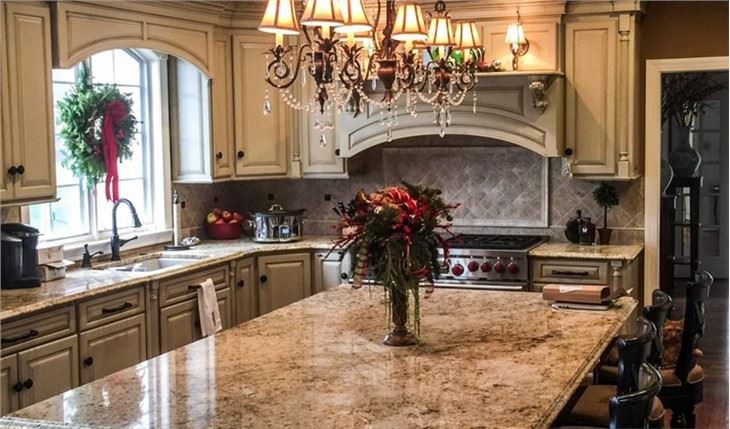 Colonial Cream Granite Multi-Family Kitchen