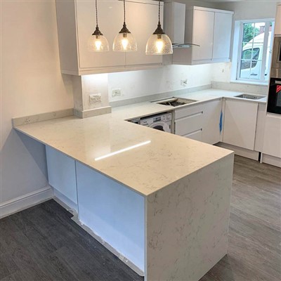 Carrara Dawb Quartz Countertops